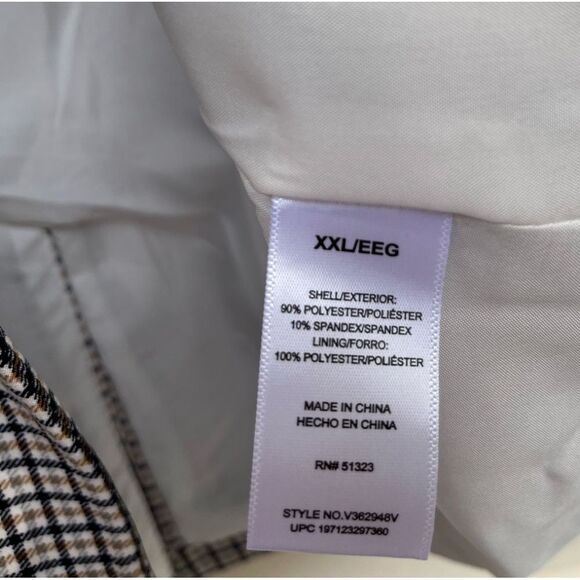 Vince Camuto checked single button closure  blazer, NWT, mock pockets, XXL - Picture 9 of 12